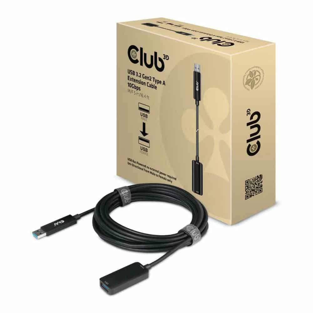 (image for) Club3D USB 3.2 Gen2 Type A 5m Extension Cable